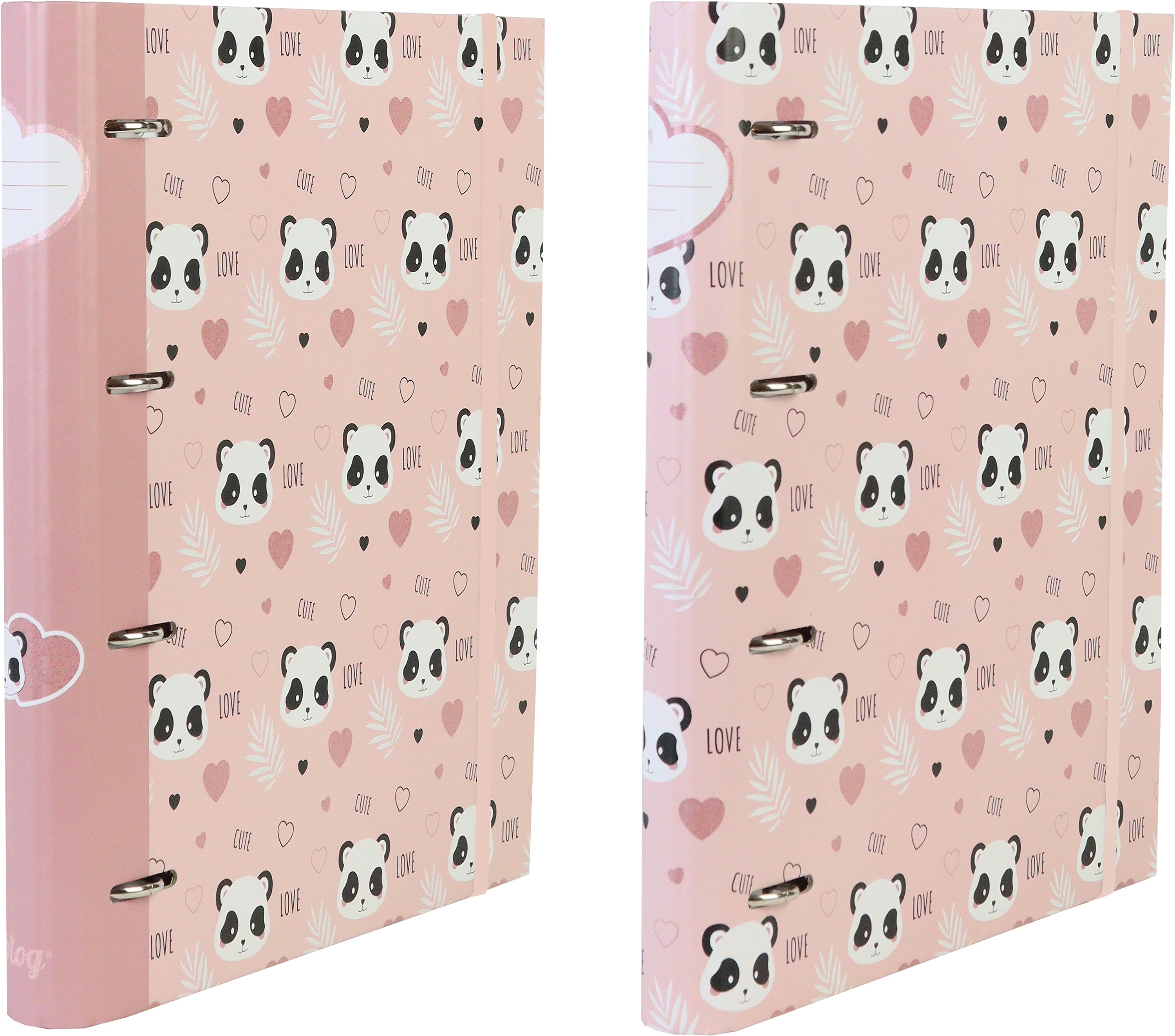 Ancor B'LOG CUTE PANDA Ringbuch – 4-Ring – für A4 – Rückenbreite 5 cm – liniert