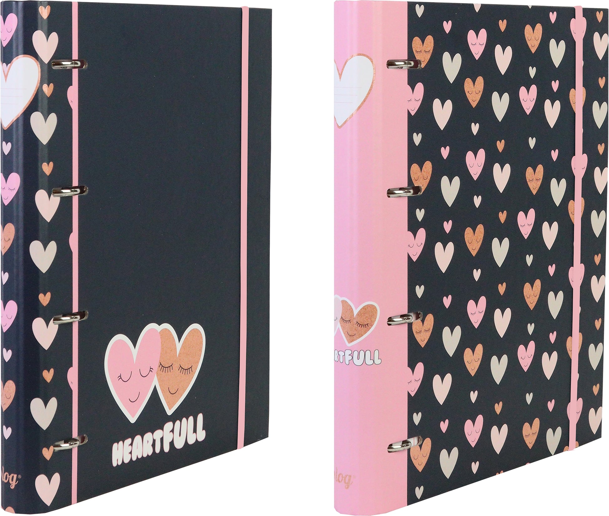 Ancor B'LOG HEARTS Ringbuch – 4-Ring – für A4 – Rückenbreite 5 cm