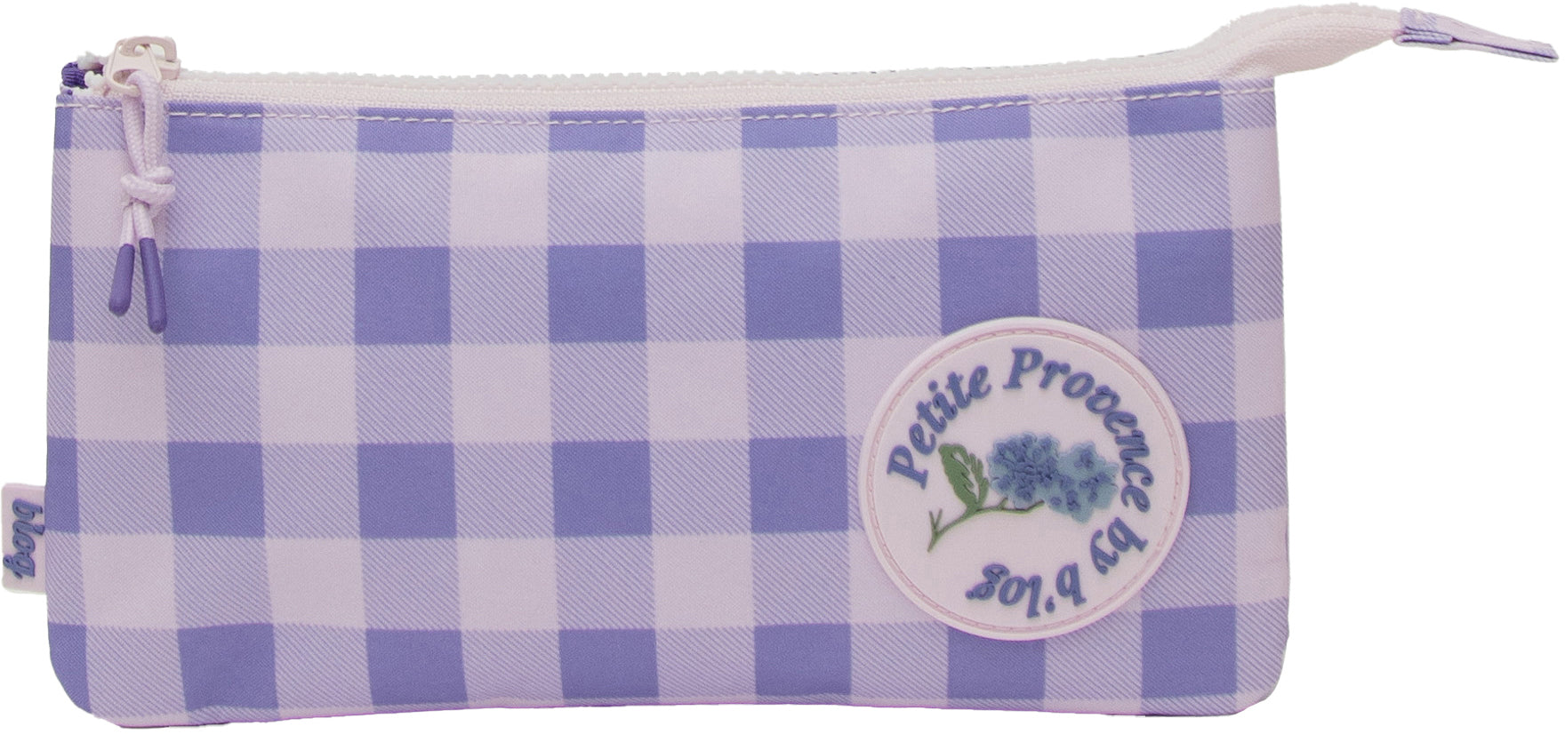 Ancor B'Log Provence – Schüleretui, 3 Klappen, floral, violett, Polyester, 22 × 11 × 2 cm