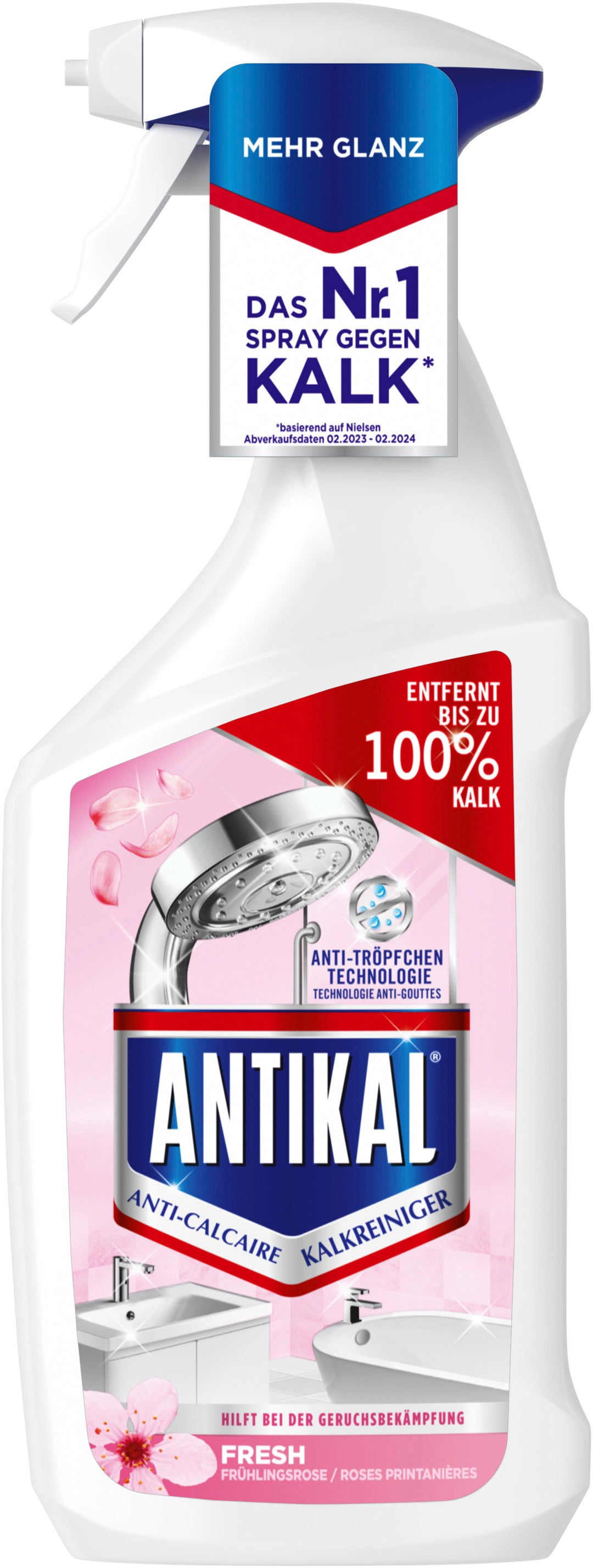 Antical Antikal Bad-/Kalkreiniger für Bad/Armaturen – Frisch, Spray