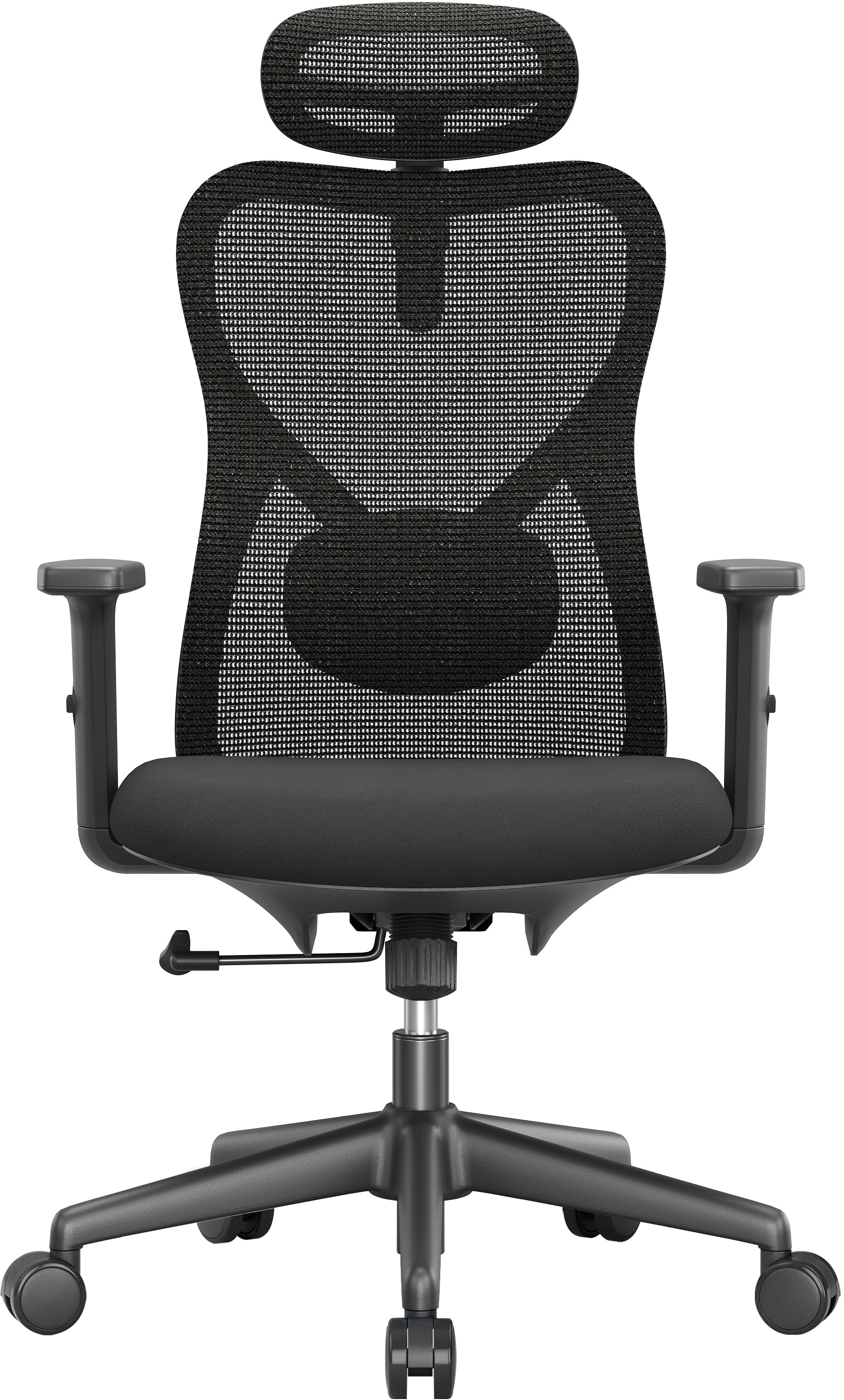 Apollo Vyra 732518 Bürostuhl – Netzrücken – Schwarz, mit Kopfstütze, 1D-Armlehnen