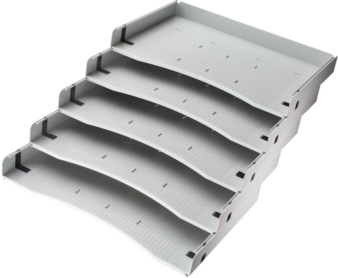 Apollo VACSA – Schrägablagen-Set für Rollcontainer, grau, 255 × 130 × 340 mm