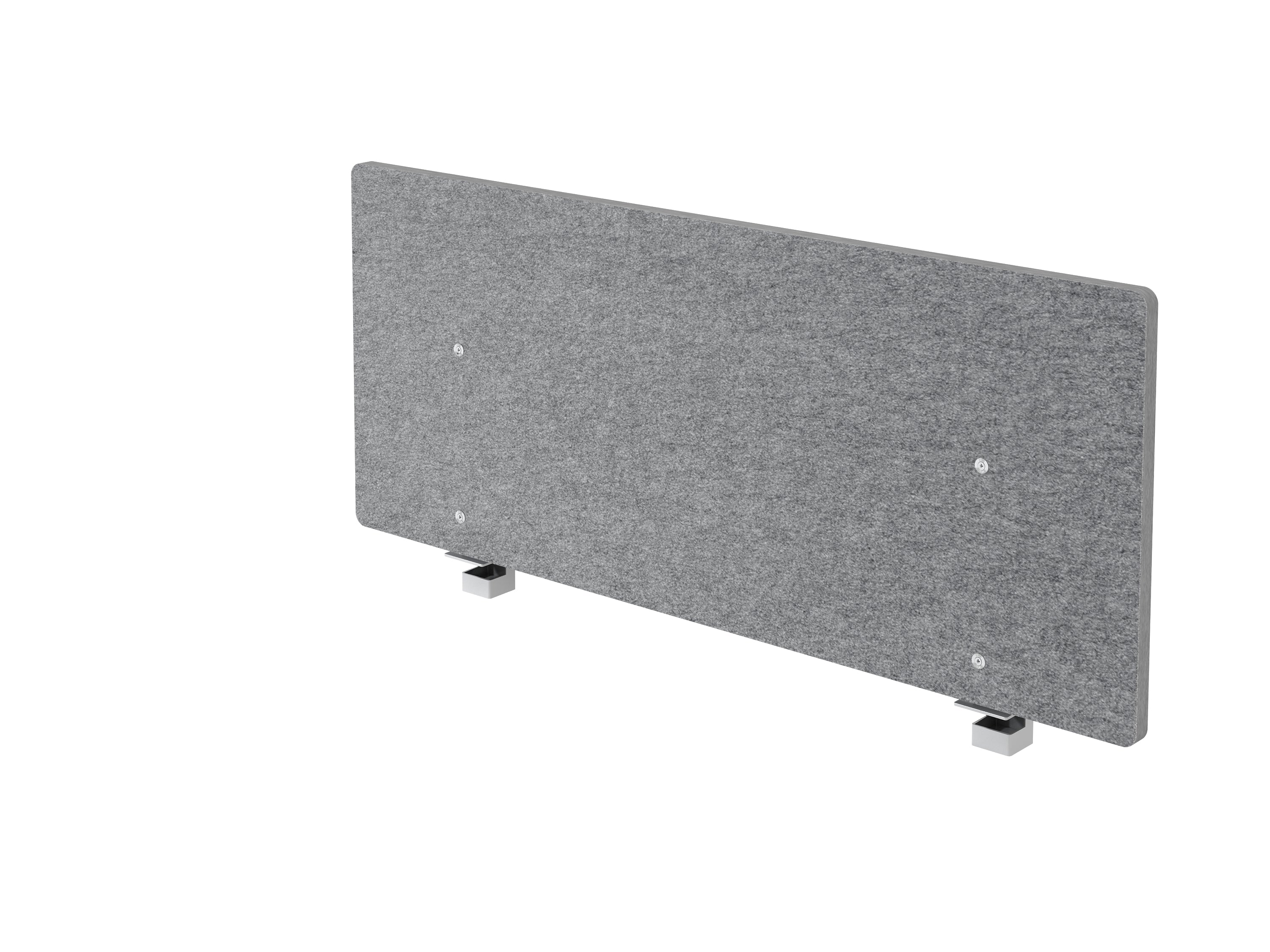 Apollo Tischtrennwand VARW12/5 – 1'200 × 500 mm, Filz, grau, akustisch, für Tischplatten bis 30 mm