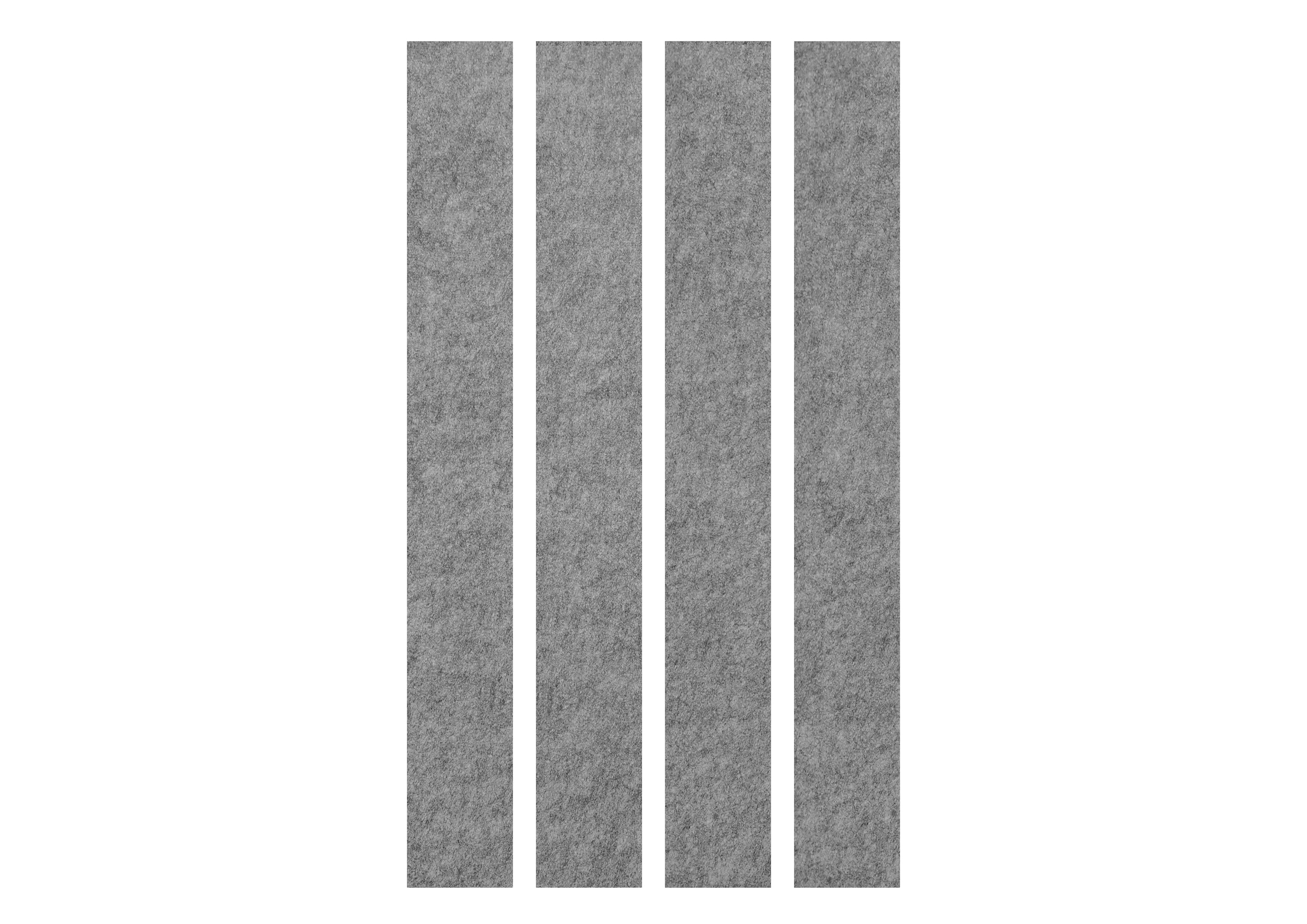 Apollo Akustikplatten – 4 Platten – 28 × 204 × 12,5 cm – Polyestervlies, Grau – Klasse C