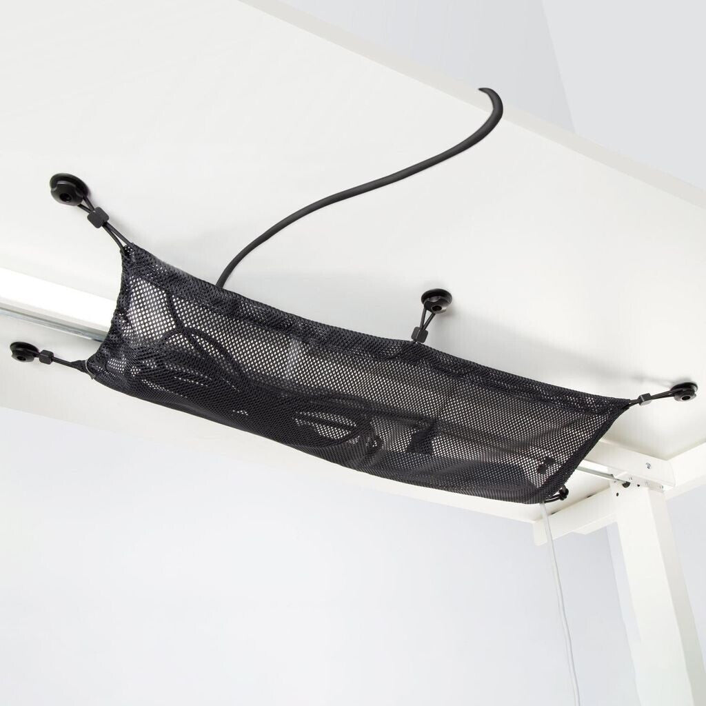 Apollo VKC16/G Untertisch-Kabelwanne – 690 × 340 mm – Schwarz, Schraubbefestigung, Belastbarkeit 5 kg