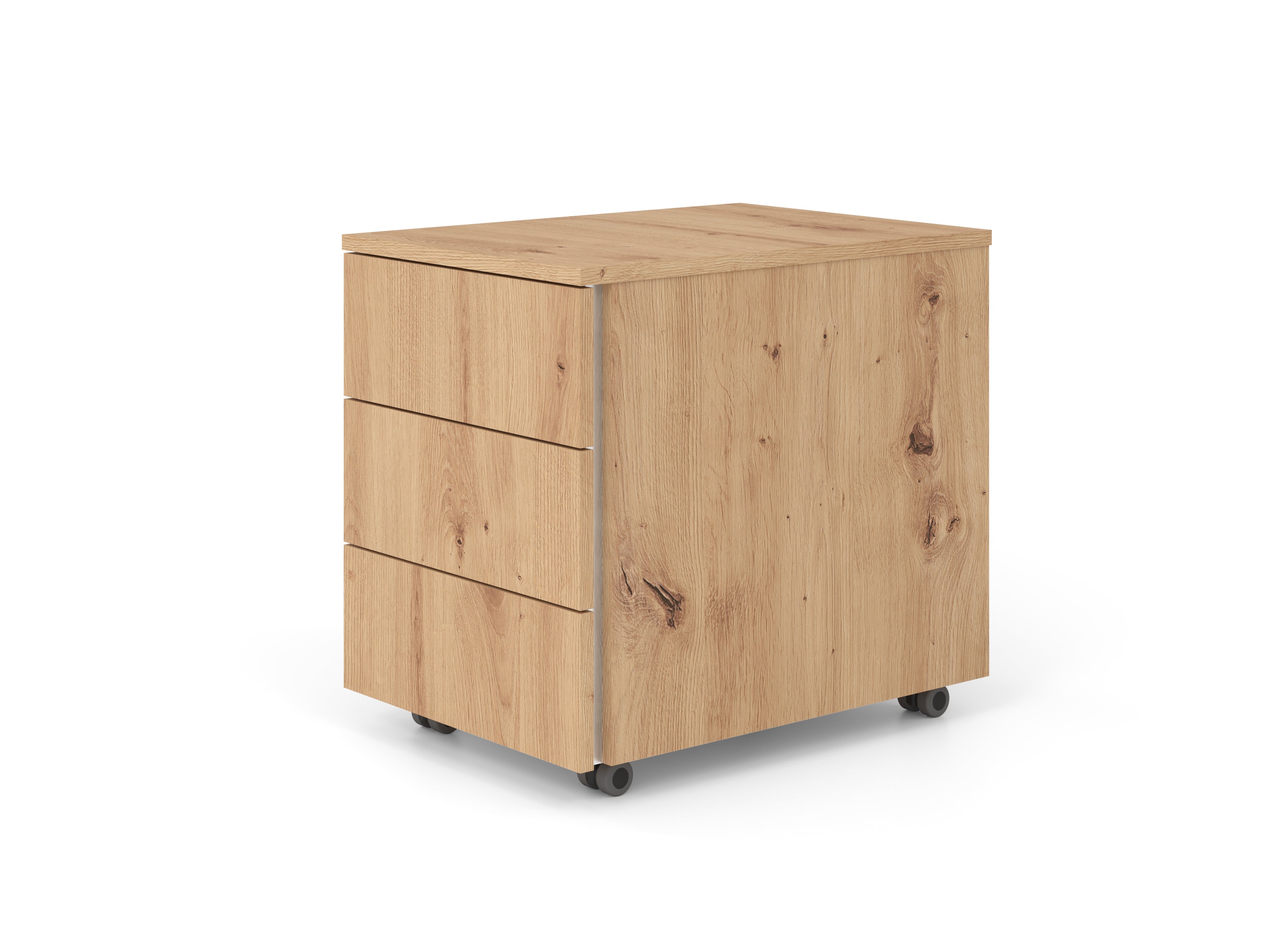 Apollo VLC30RRGL – Rollcontainer, 3 Schubladen, Holzoptik