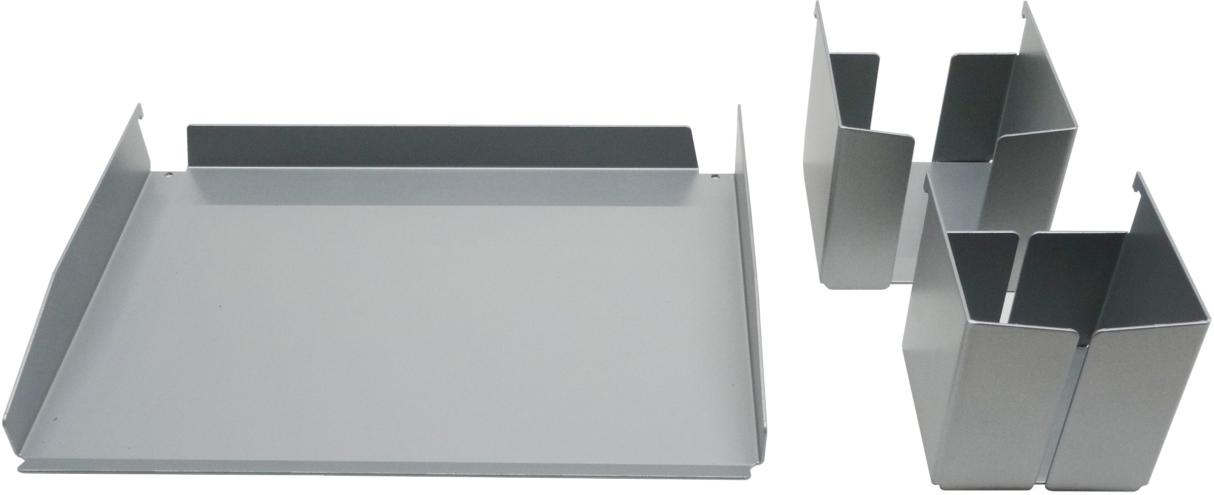 Apollo Schreibtisch-Organizer-Set VORGSET/S – 3-teilig, grau, DIN A4-Ablage, Stiftebox und Zettelbox