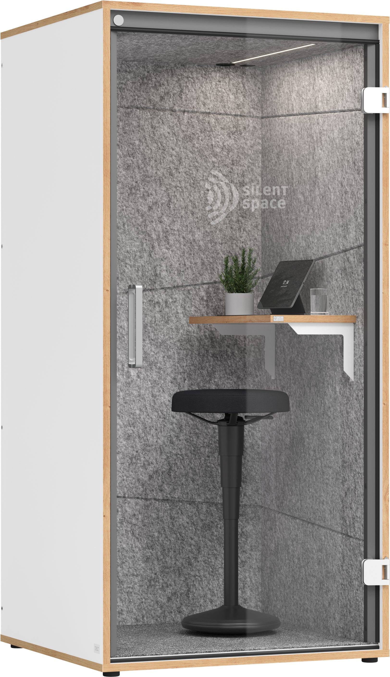 Apollo MeetingBox Harmony VTBSS1/W – 1'150 × 2'150 × 560 mm, weiss/grau