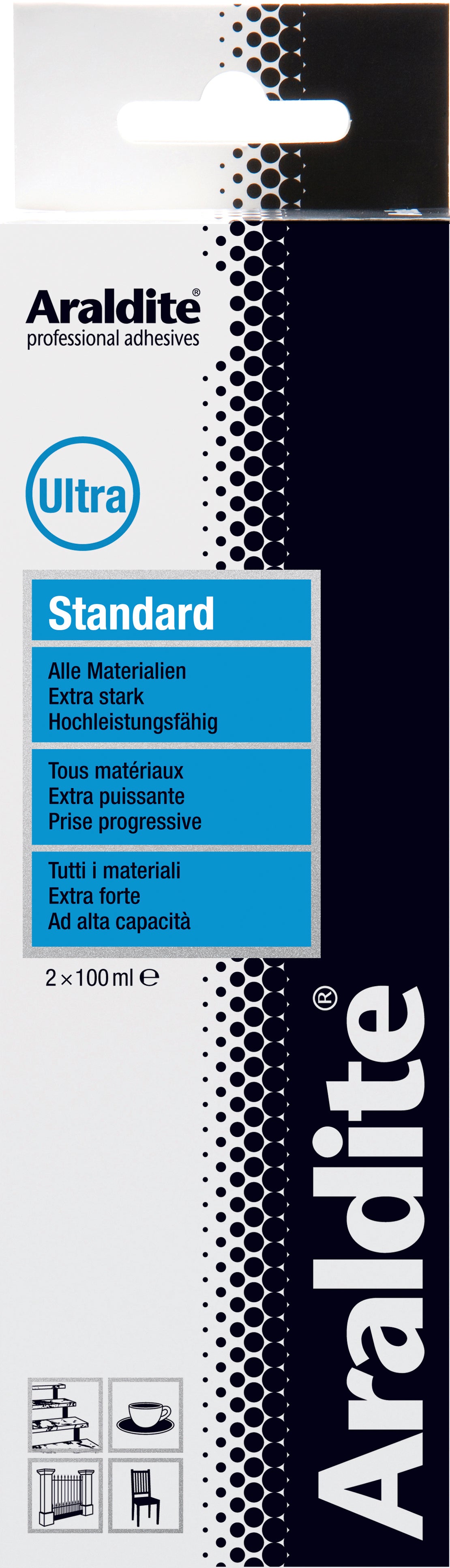 Go-Araldite Araldite 2K-Epoxidharzkleber Standard – 2 × 100 ml – für Metall, Holz, Glas