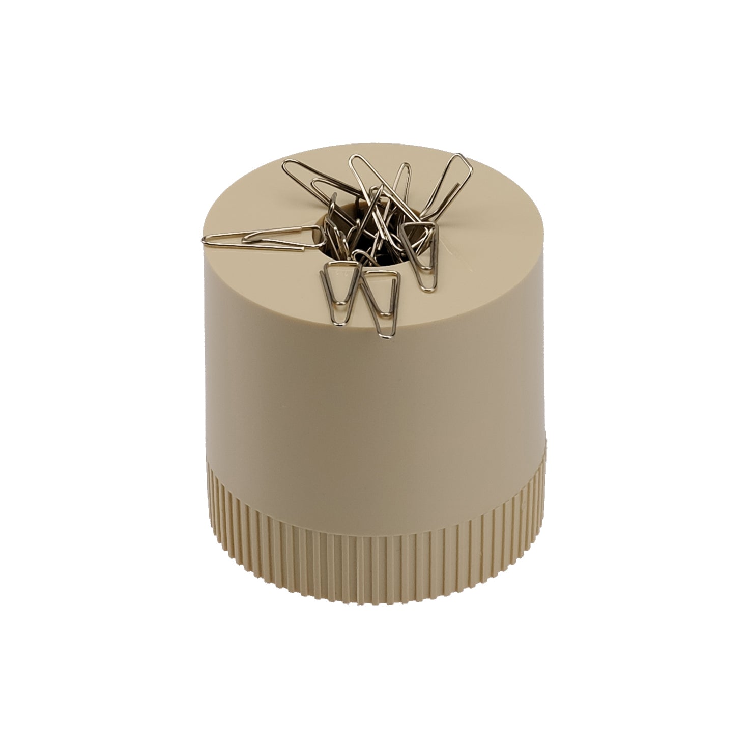 Arlac Klammernspender – magnetisch, Kunststoff, beige, Ø 75 × 75 mm