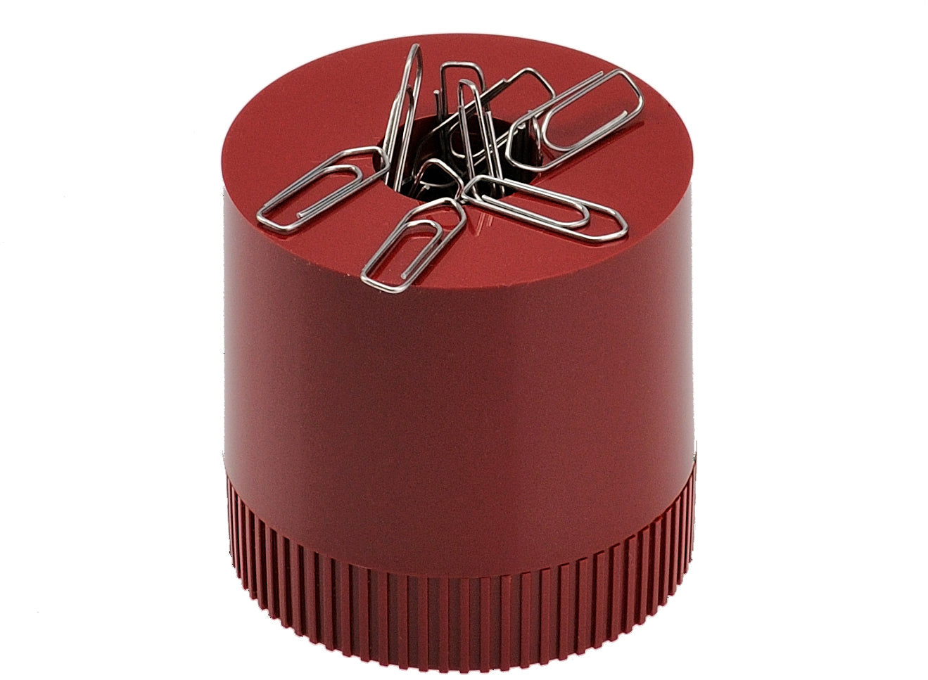 Arlac Magnetischer Klammernspender – Kunststoff, Weinrot, Ø 75 mm × 76 mm
