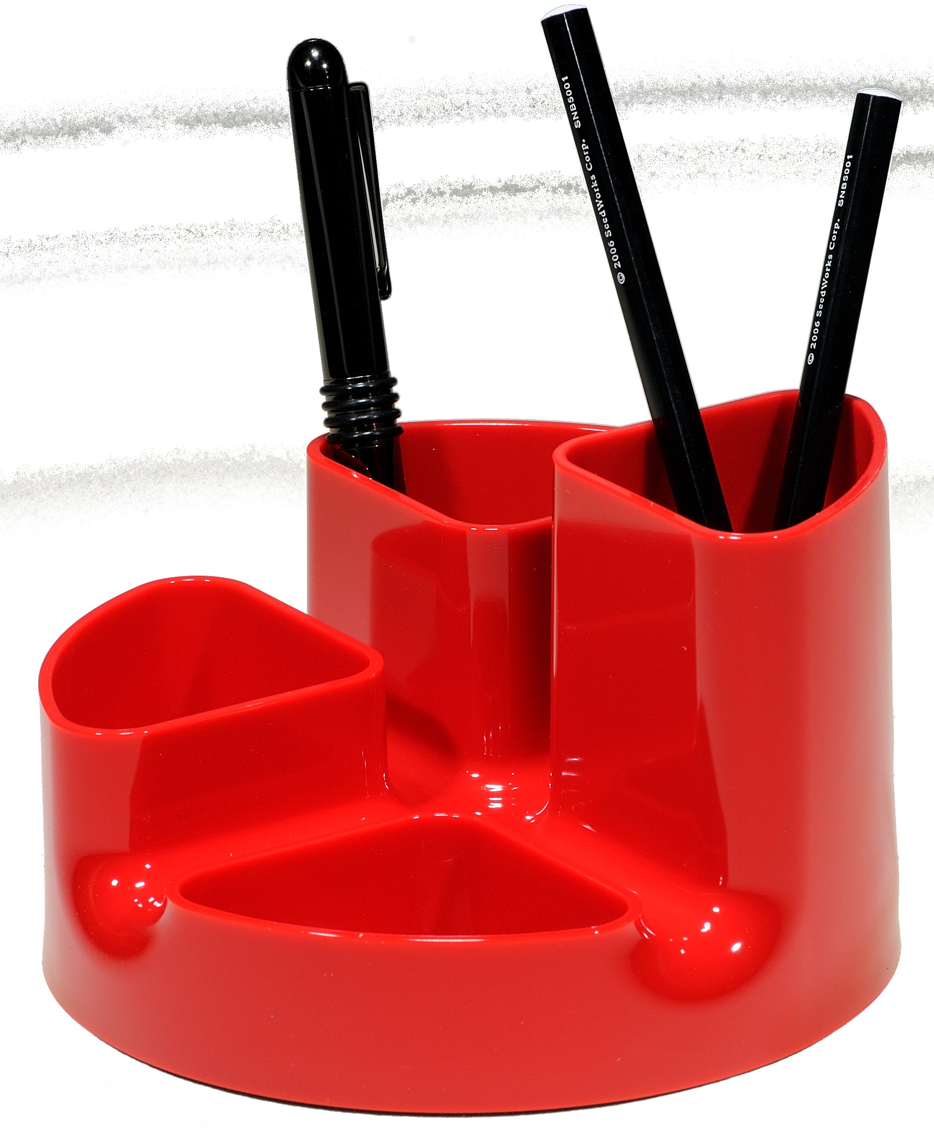 Arlac Butler Circle 224.23 Stifteköcher – rot, Kunststoff, B 153 × H 98 × T 153 mm