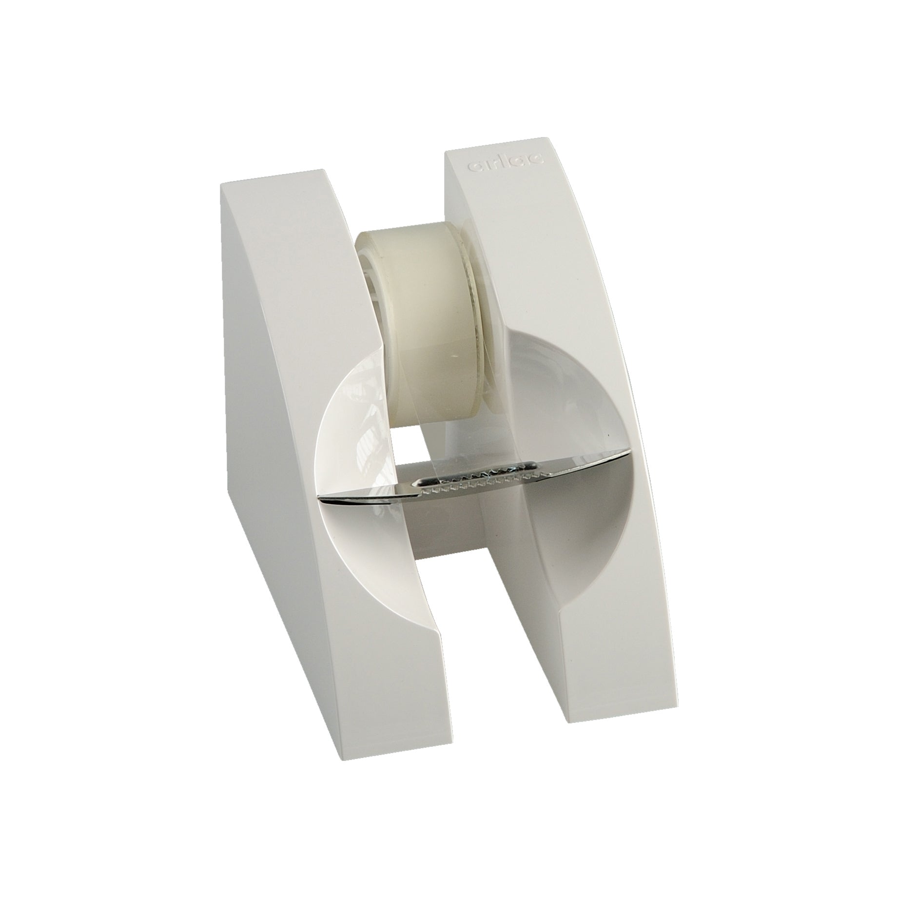 Arlac Tischabroller FILM-UP 350.14 – für Klebeband bis 19 mm × 33 m, Kern 1", inkl. Rolle, weiss, rutschfest