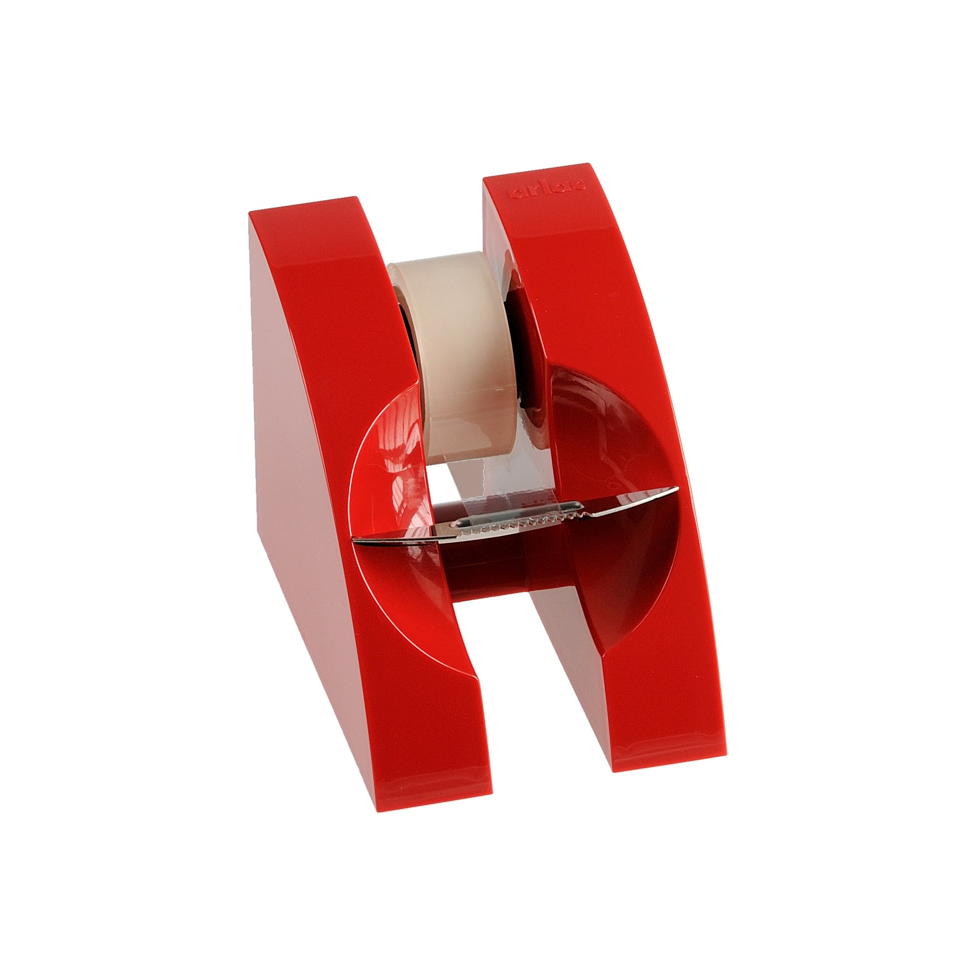 Arlac Tischabroller – für Klebeband bis 19 mm × 33 m, Kern 1", inklusive Rolle 19 mm × 33 m, rot, rutschfest