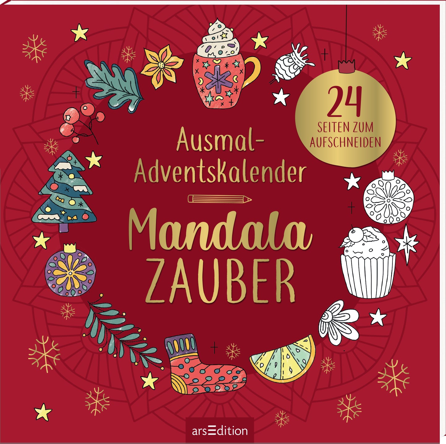 Ars edition Mandalazauber – Adventskalender – 22,5 × 23 cm – Kalendarium Deutsch