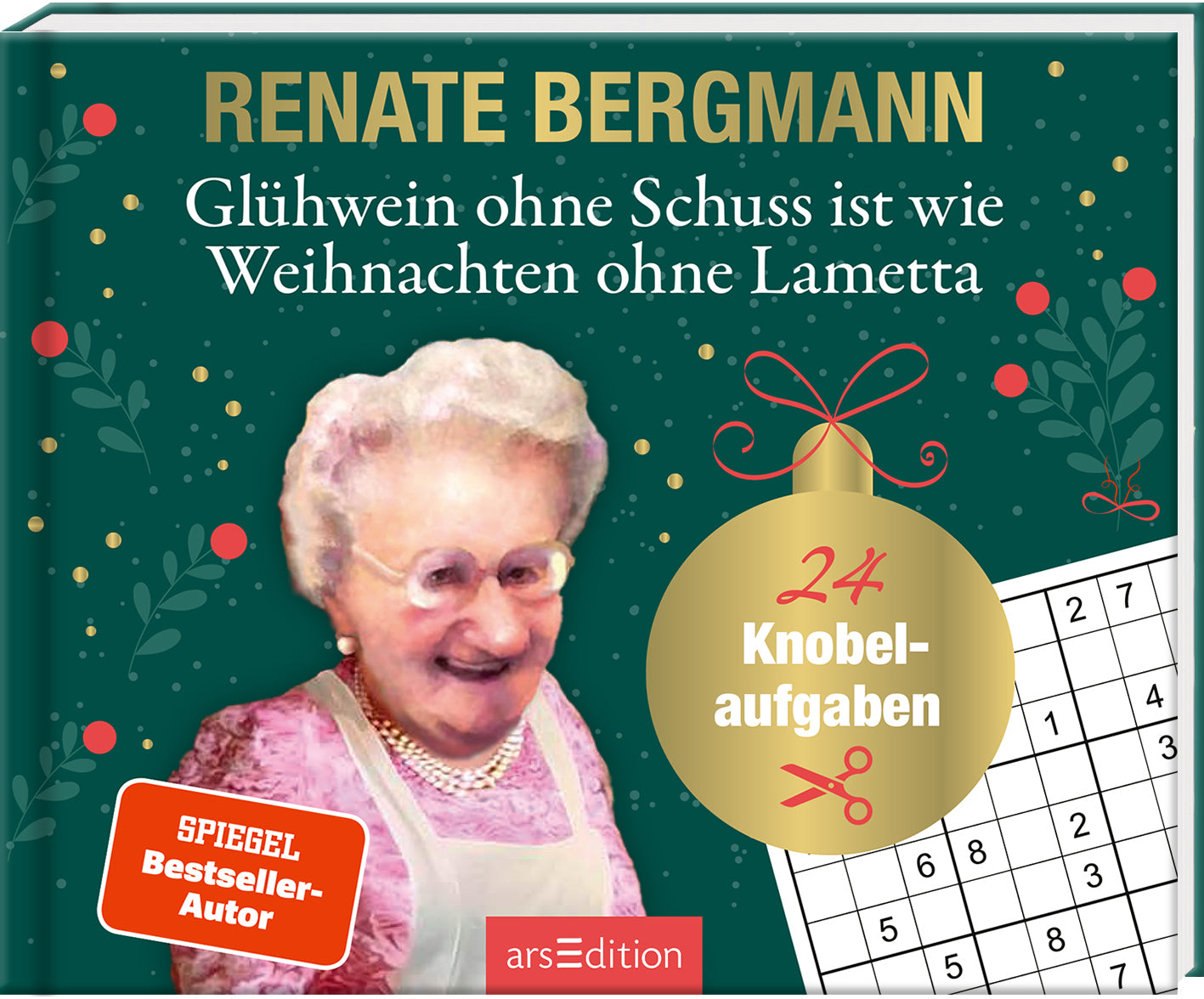 Ars edition Renate Bergmann – Adventskalender – 13 × 15,5 cm – 24 Knobelaufgaben