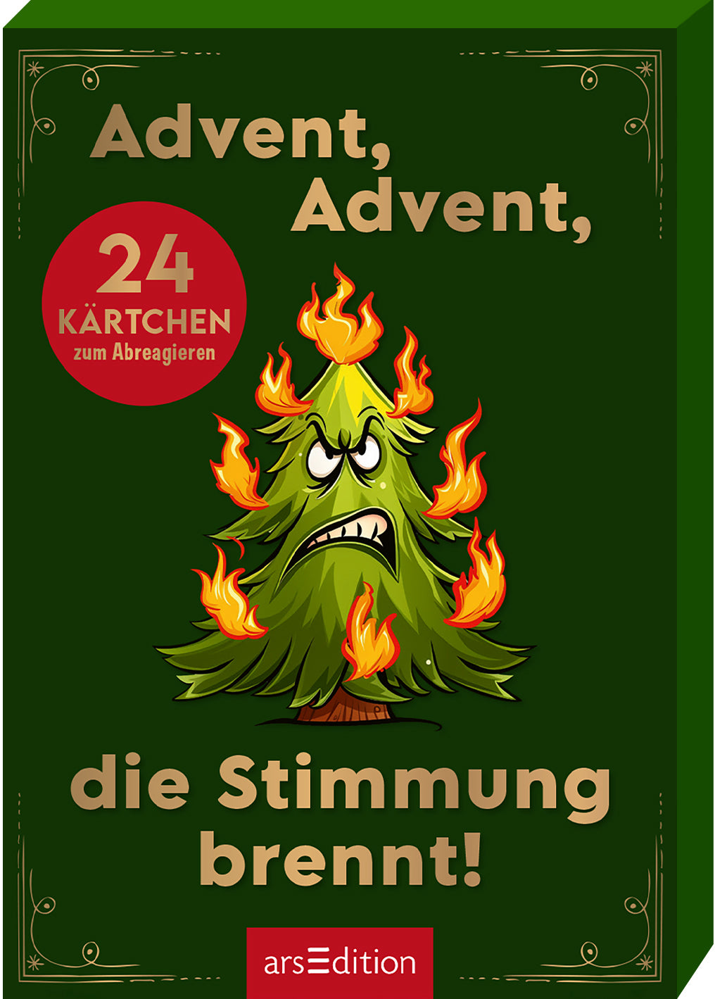 Ars edition Bitterböse Sprüche – Adventskalender – 7,5 × 10,5 cm – 24 Kärtchen