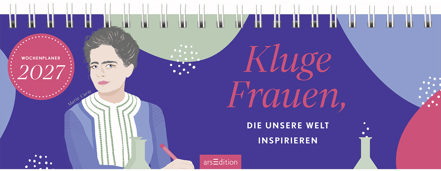 Ars edition 13932 – Tischkalender 2027, 1 Woche/1 Seite, 11,5 × 29,7 cm, Kluge Frauen