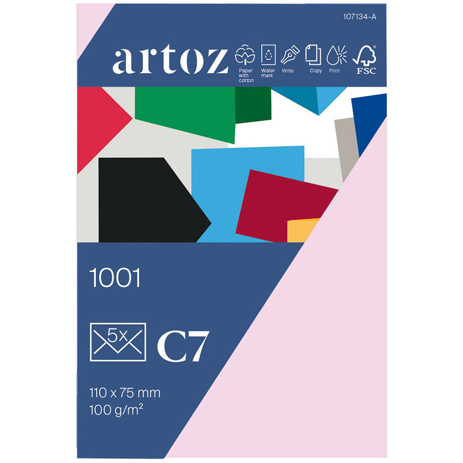 Artoz Briefumschlag C7, Nassklebung, Kirschblüte, 100 g/m² – 5 Stk.