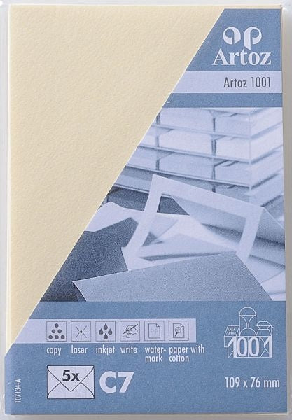 Artoz Couvert C7, ohne Fenster, selbstklebend, beige, 100 g/m²