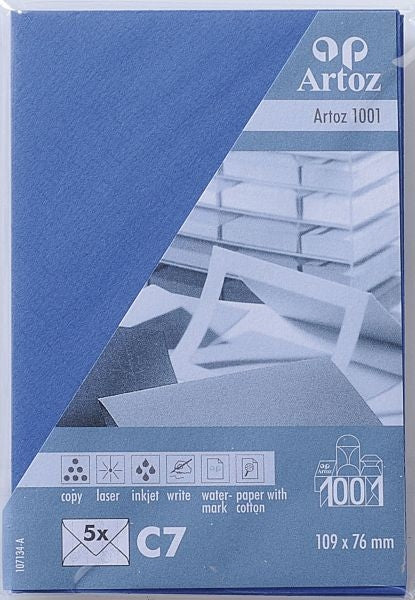 Artoz Couvert C7, ohne Fenster, selbstklebend, blau, 100 g/m²
