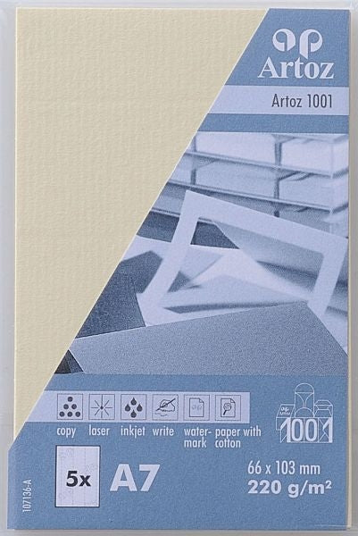 Artoz Visitenkarten – 77 × 113 mm, 220 g/m², chamois
