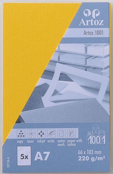 Artoz Visitenkarten – 77 × 10 mm, 220 g/m², sonnengelb