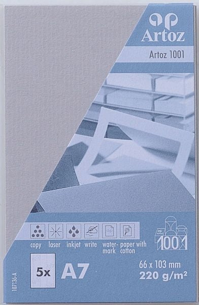 Artoz Visitenkarten – 77 × 10 mm, 220 g/m², lichtgrau