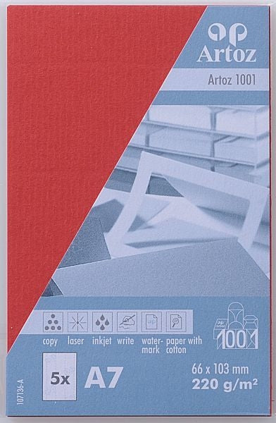 Artoz Visitenkarten – 77 × 10 mm, 220 g/m², rot