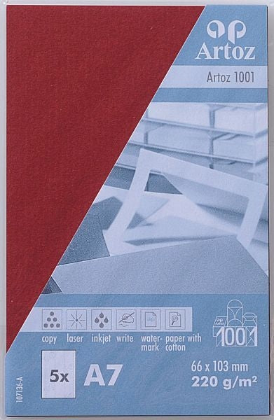 Artoz Visitenkarten – 77 × 10 mm, 220 g/m², weinrot