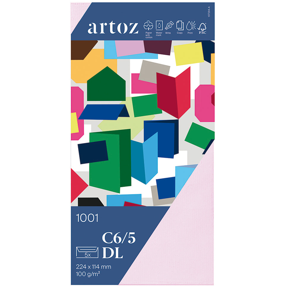 Artoz Umschlag C5/6, Haftklebung, Kirschblüte, 100 g/m², 1001 – 5 Stk.