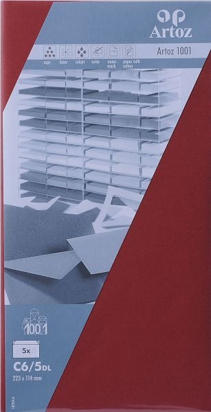 Artoz Briefumschlag C5/6, selbstklebend, weinrot, 100 g/m² – Artoz – 5 Stk.