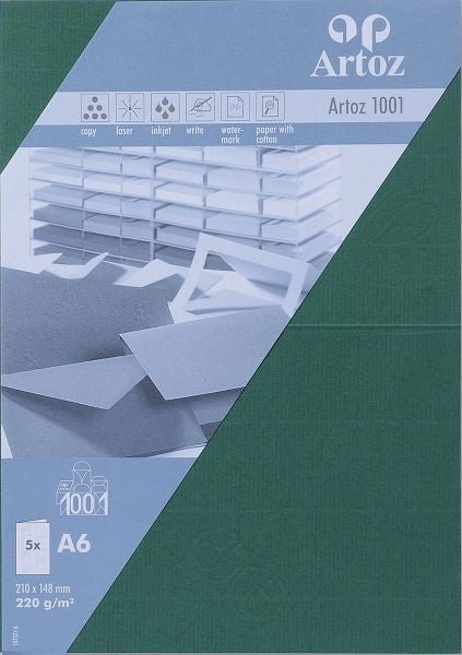 Artoz Klappkarten-Set – A6, Karton 220 g/m², Racing Green – 5 Stk