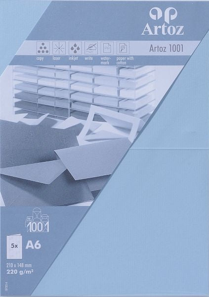 Artoz Klappkarten-Set – A6, 220 g/m² Papier, Pastellblau – 5 Stk