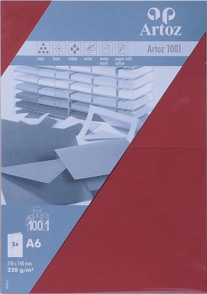Artoz Klappkarten-Set – A6, 220 g/m², weinrot – 5 Stk