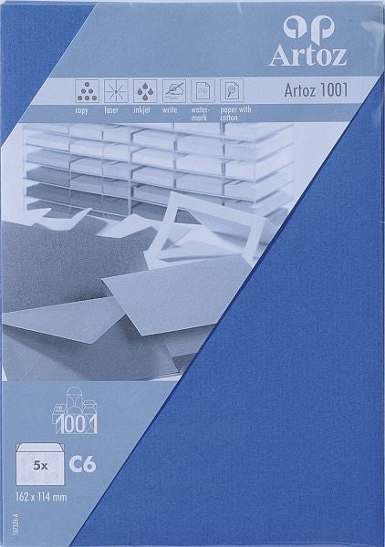 Artoz Couvert C6, ohne Fenster, blau, 100 g/m²
