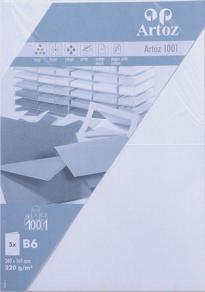 Artoz Klappkarten-Set – B6, 220 g/m², Blütenweiss – 5 Stk