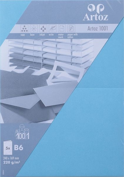 Artoz Klappkarten-Set – 183 × 271 mm, 220 g/m² Papier, Azur – 5 Stk