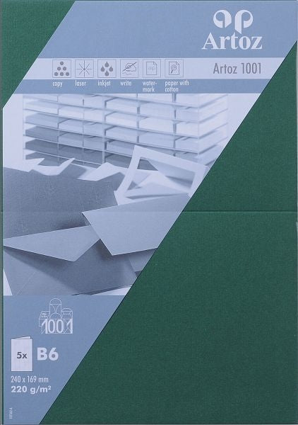 Artoz Klappkarten-Set – B6, 220 g/m², Racing Green – 5 Stk
