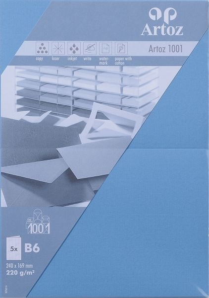 Artoz Klappkarten-Set – B6, 220 g/m² Papier, Marienblau – 5 Stk
