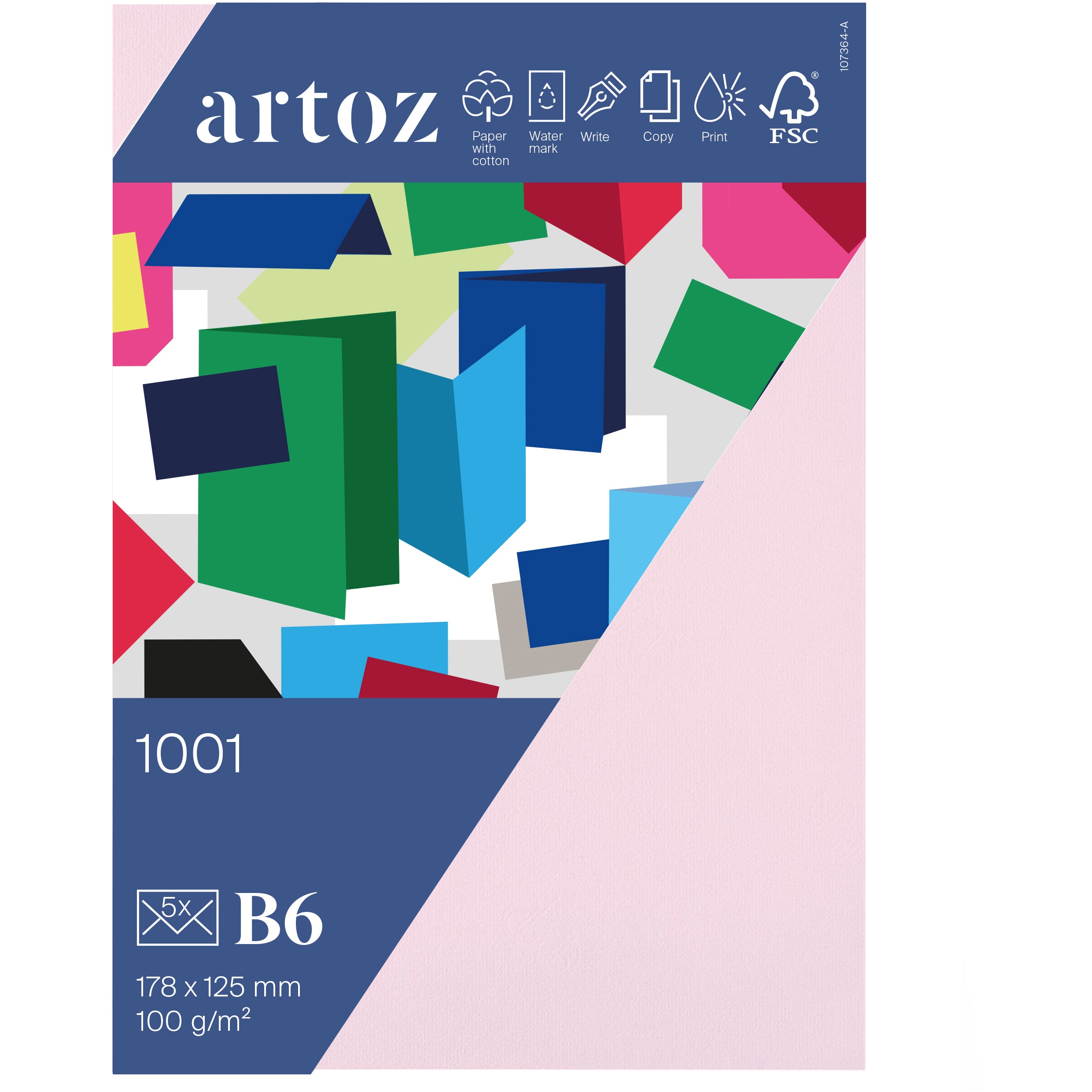Artoz Couvert B6, Nassklebung, Kirschblüte, 100 g/m² – 5 Stk.