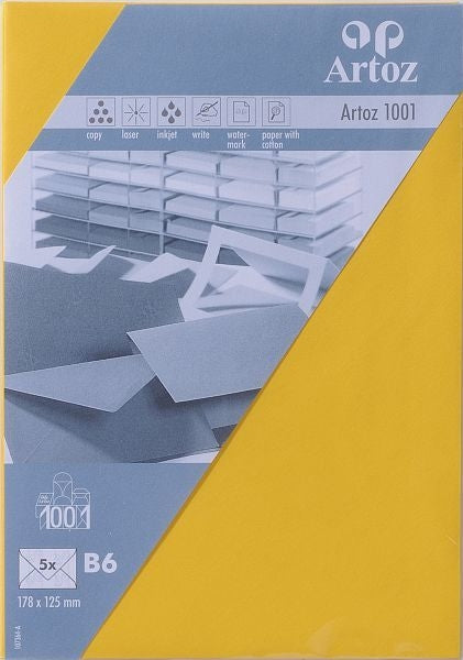Artoz Couvert B6, sonnengelb, 100 g/m² – 5 Stk.