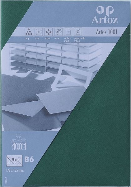 Artoz Couvert B6, Racing Green, 100 g/m² – 5 Stk.