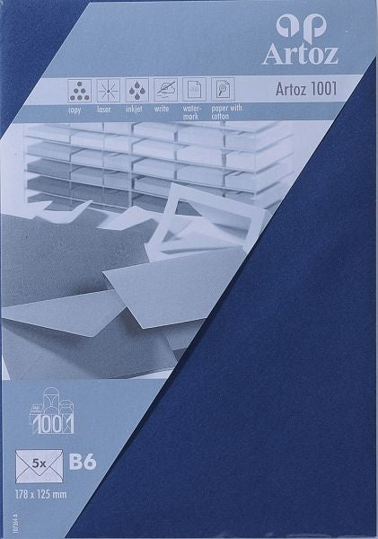 Artoz Couvert B6, blau, 100 g/m² – 5 Stk.