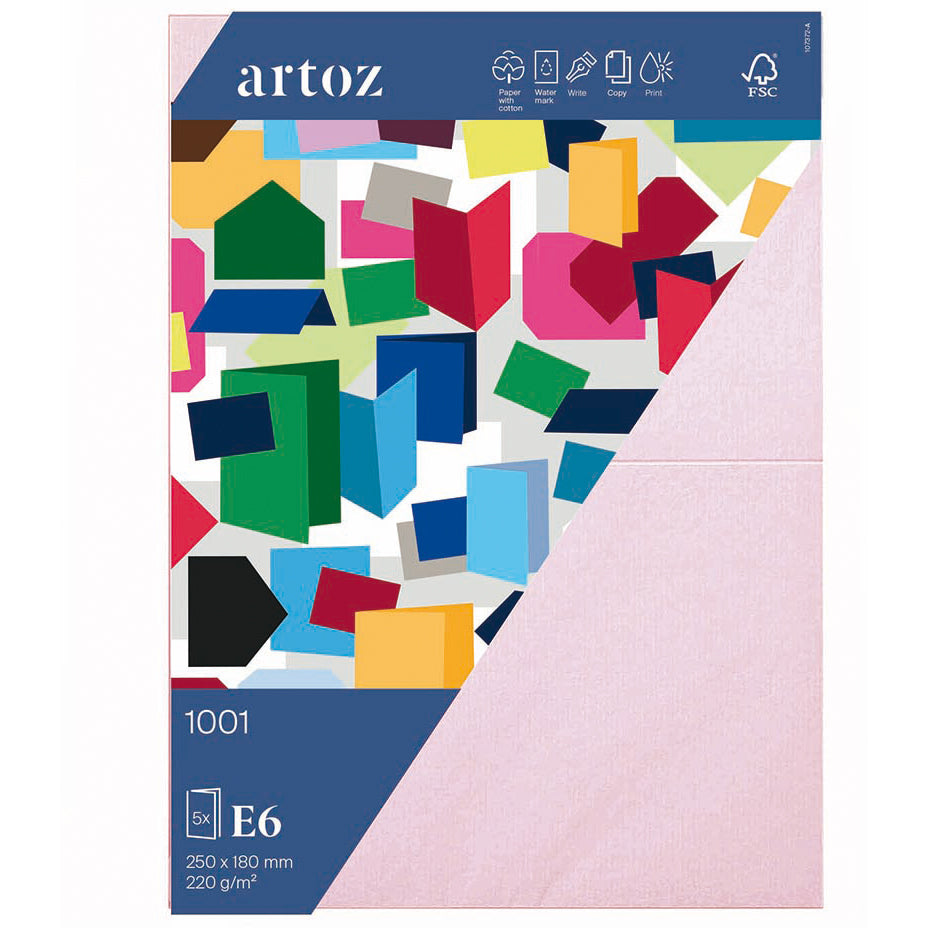 Artoz Klappkarten-Set – 180 × 250 mm, Karton 220 g/m², 1001, Kirschblüte – 5 Stk