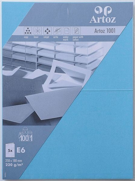 Artoz Klappkarten-Set – 176 × 252 mm, 220 g/m², azur – 5 Stk