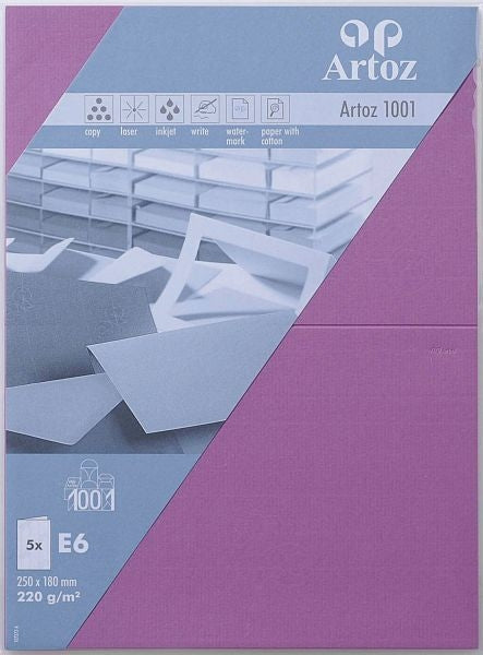 Artoz Klappkarten-Set – 179 × 252 mm, 220 g/m², Holunder – 5 Stk