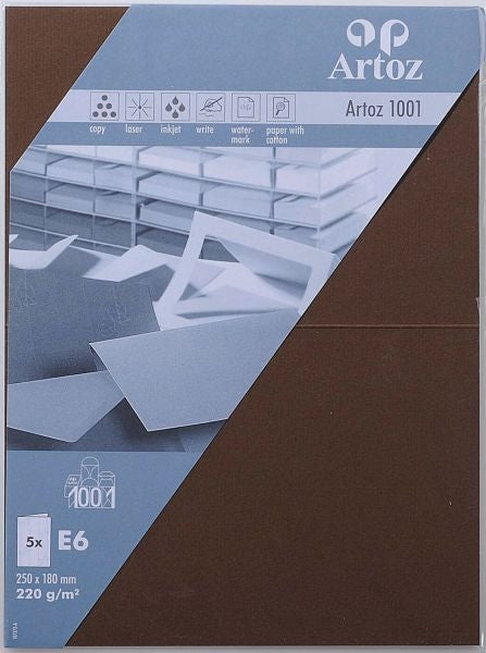 Artoz Klappkarten-Set – 180 × 250 mm, 220 g/m² Papier, Braun – 5 Stk