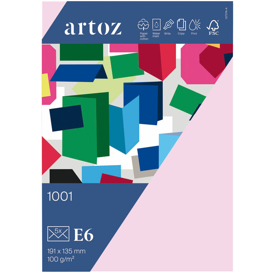 Artoz Couvert 195 × 145 mm, Nassklebung, Kirschblüte, 100 g/m², 1001 – 5 Stk.