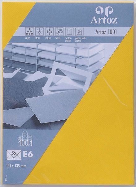 Artoz Couvert E6, ohne Fenster, gelb, 100 g/m²